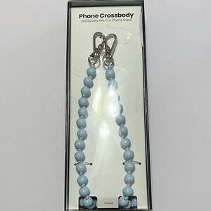 Blue Beaded Phone Crossbody Case